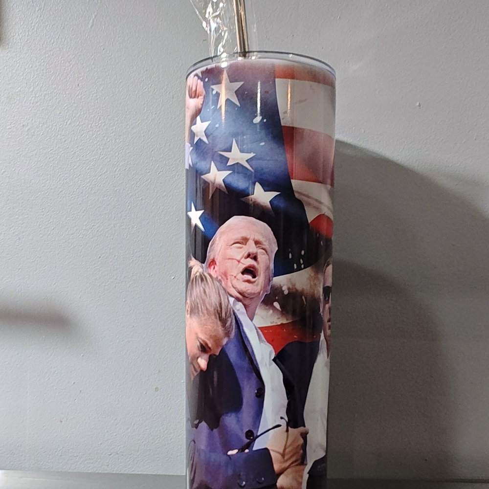 Trump Fight Tumbler with Straw